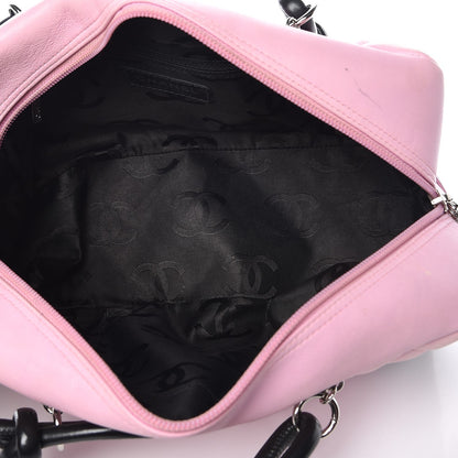 Chanel Calfskin Quilted Large Cambon Bowler Pink Black 5 of 14