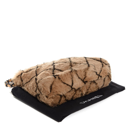 Chanel Lapin Fur Quilt Pattern Handbag Beige 4 of 8