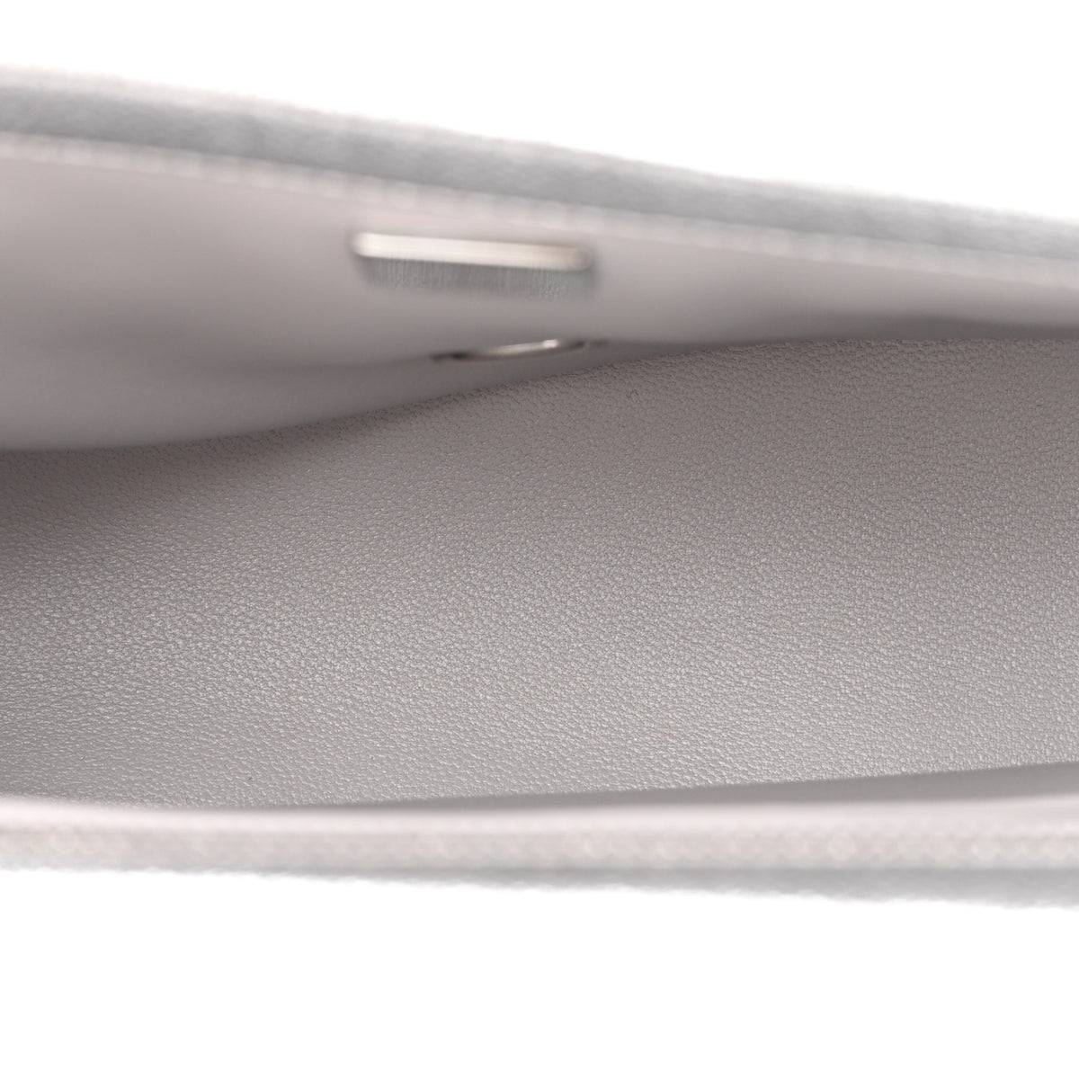 Metallic Caviar Quilted Medium CC Slide Flap Silver
