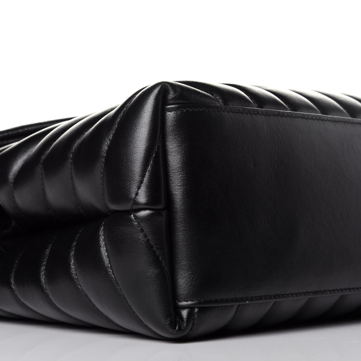 Calfskin Y Quilted Monogram Medium Loulou Chain Satchel Black