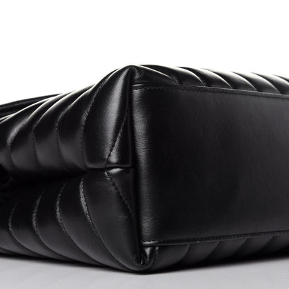 Saint Laurent Calfskin Y Quilted Monogram Medium Loulou Chain Satchel Black 8 of 9