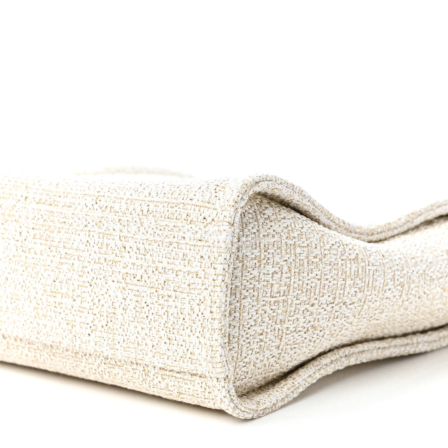 Lurex Boucle Mini Deauville Tote White