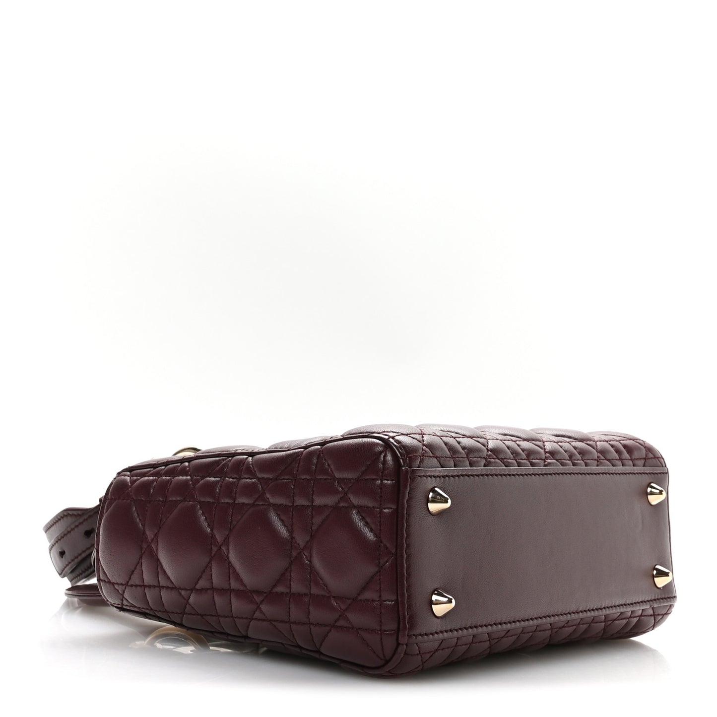 Lambskin Cannage Small Lucky Badges My Lady Dior Burgundy