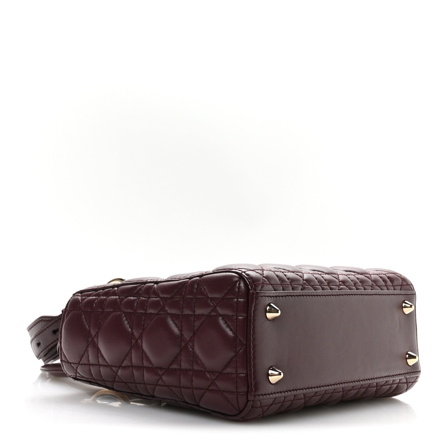 Christian Dior Lambskin Cannage Small Lucky Badges My Lady Dior Burgundy 4 of 11