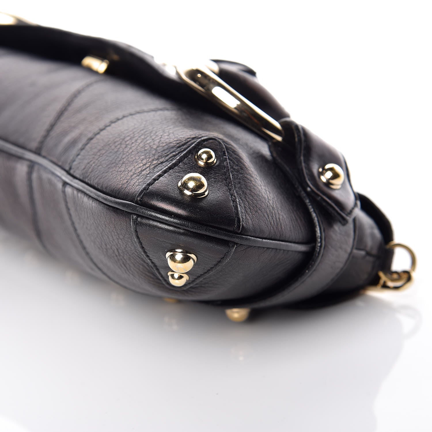 Gucci Calfskin Horsebit Chain Clutch Black 9 of 19