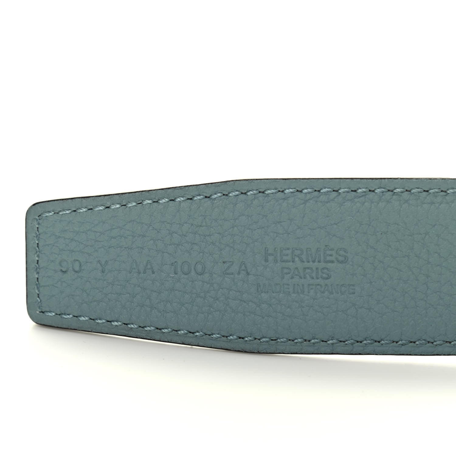 Hermes 135 Togo 32mm Guilloche H Belt 90 Ciel Graphite 7 of 9