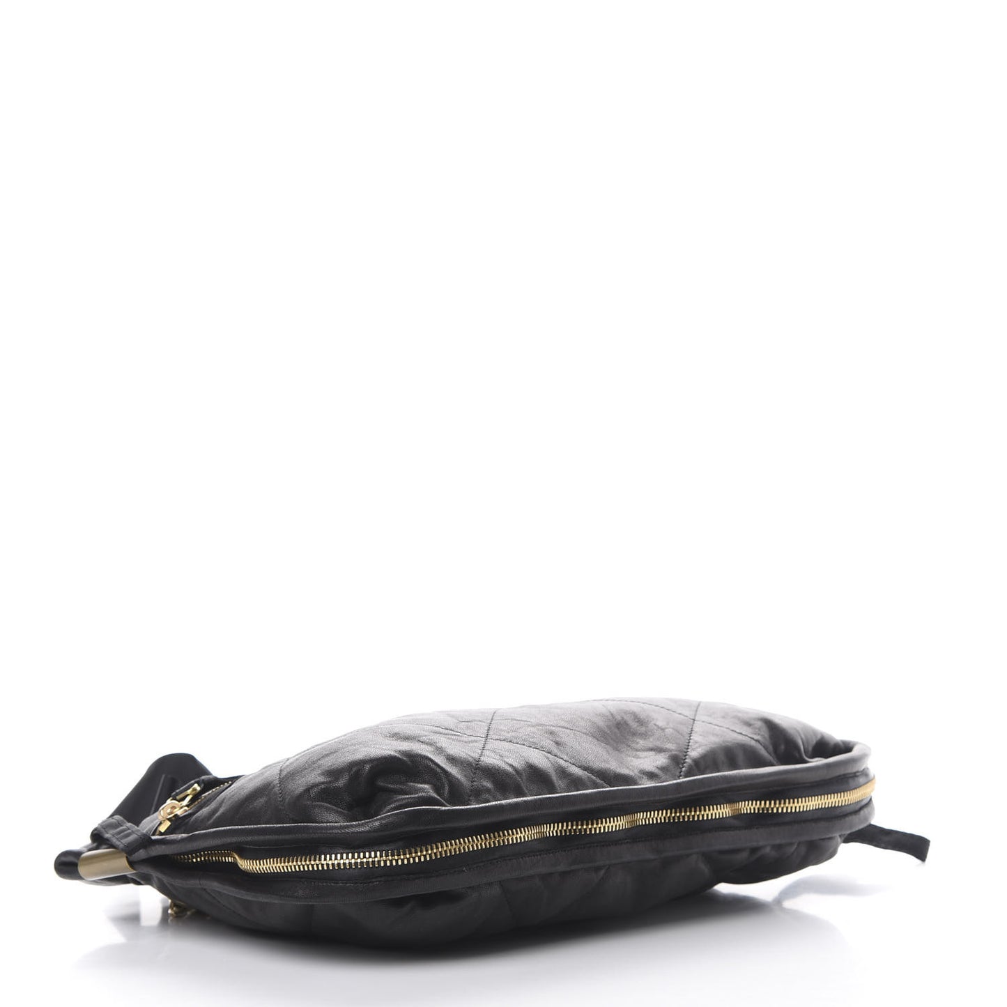 Lambskin Quilted Medium Amalia Shoulder Bag Black