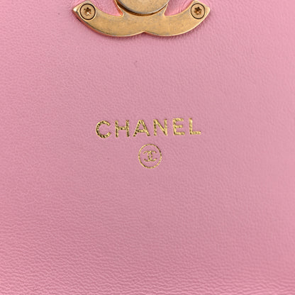Chanel Lambskin Quilted Lacquered Chain Phone Holder With Chain Dark Pink 6 of 11