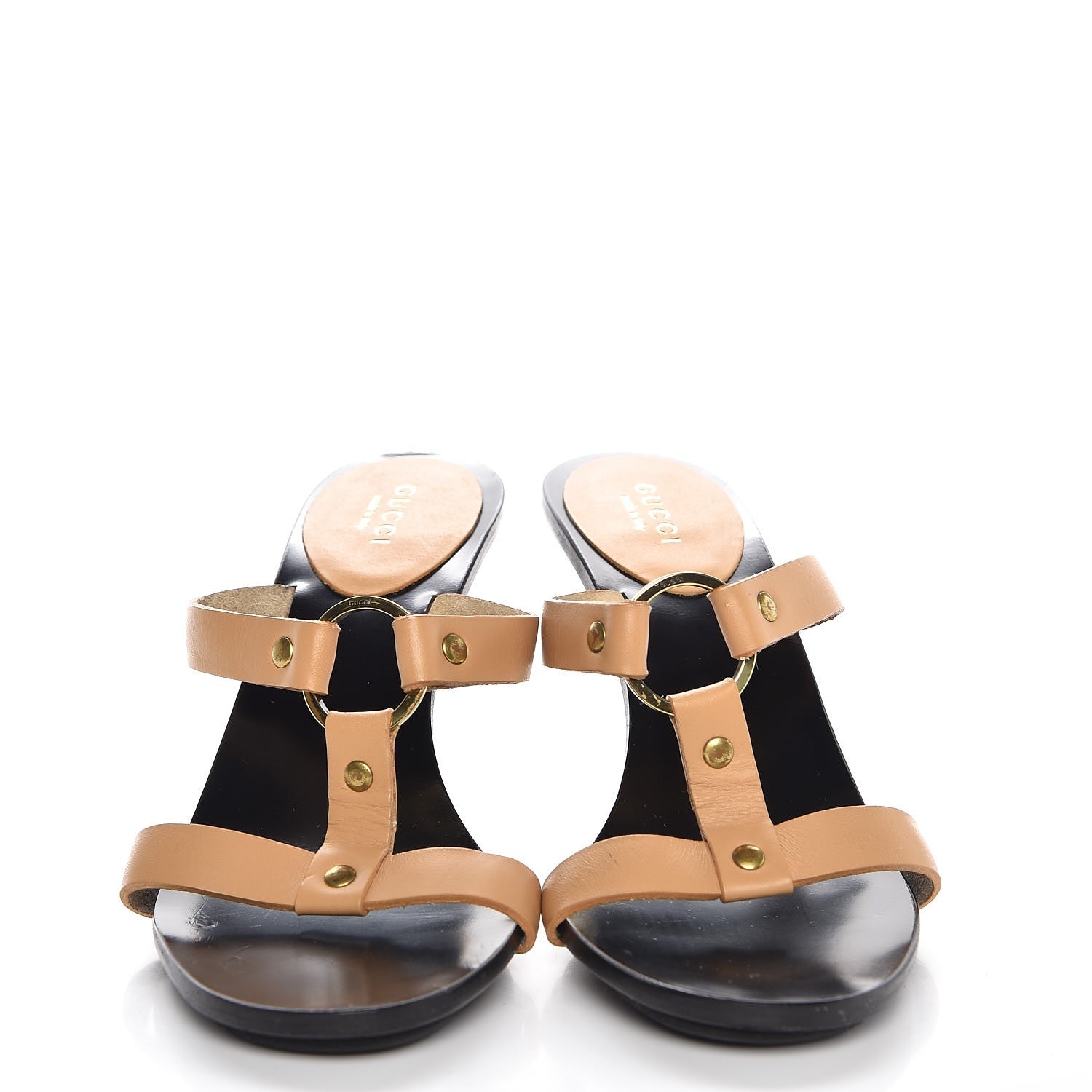 Gucci Calfskin Sandal Heels 37 Beige 2 of 9