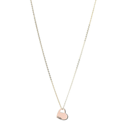 Cartier 18K Yellow Pink Gold Heart Pendant Necklace 1 of 5