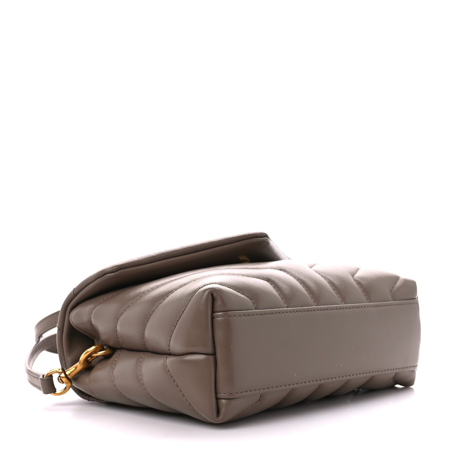 Saint Laurent Calfskin Y Quilted Monogram Toy Loulou Crossbody Bag Taupe 4 of 11