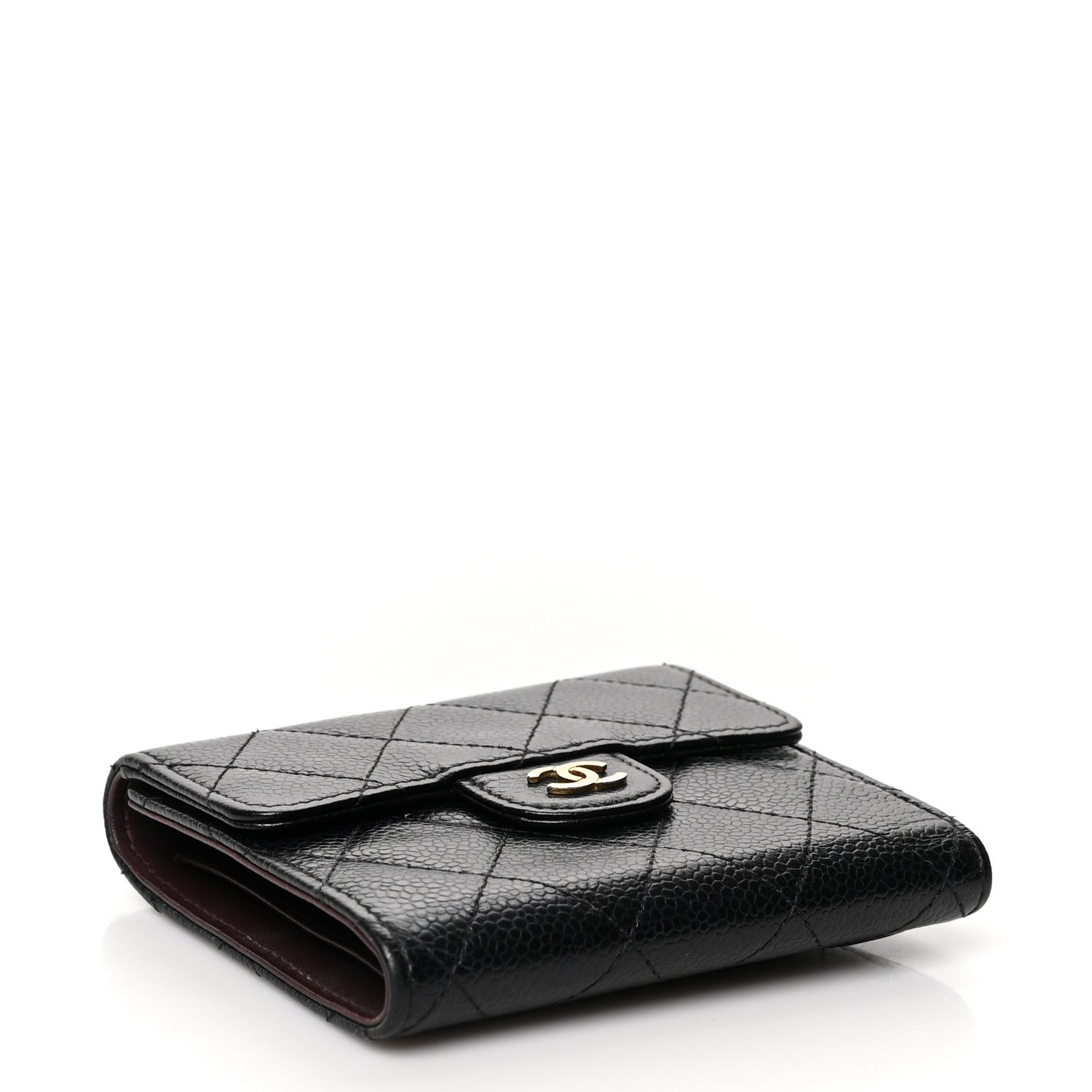 Chanel Caviar Quilted Compact Flap Wallet Black 4 of 9