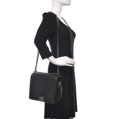 Chanel Lambskin Quilted Large Boy Flap Black 2 of 21
