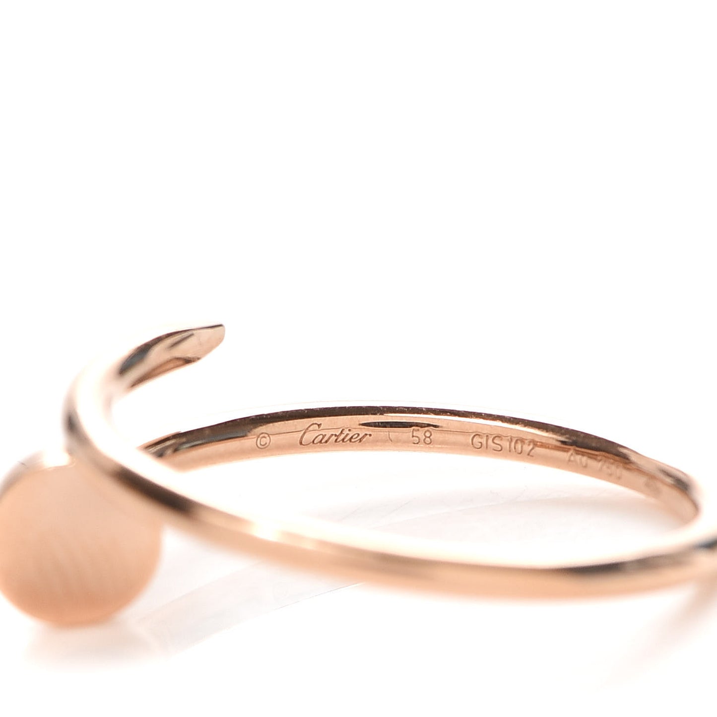 18K Pink Gold Small Juste Un Clou Ring 58 8.25