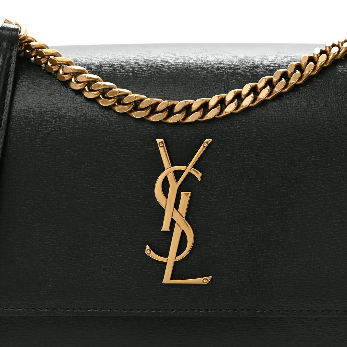 Saint Laurent Calfskin Medium Monogram Sunset New Vert Fonce 8 of 13