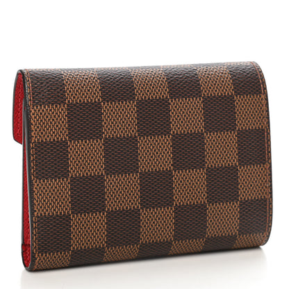 Louis Vuitton Damier Ebene Victorine Wallet Red 3 of 8
