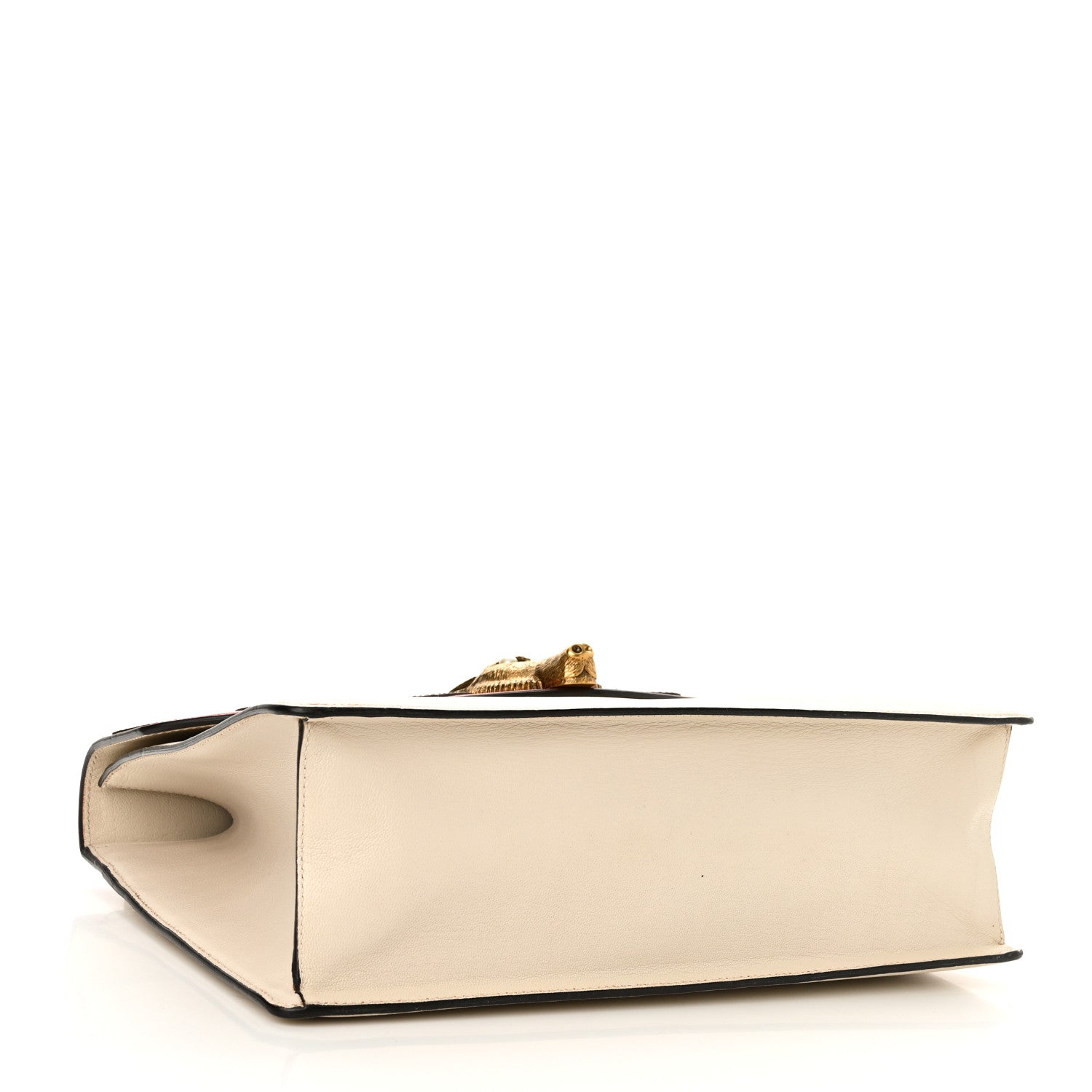 Gucci Goatskin Elaphe Pearl Medium Fox Broche Top Handle Bag Hibiscus Red Mystic White 3 of 9
