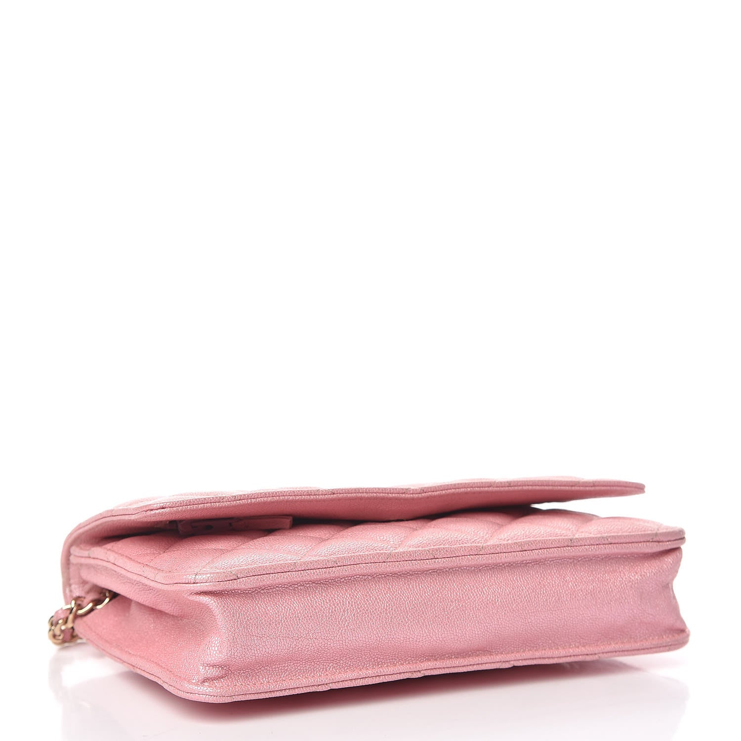 Chanel Iridescent Caviar Quilted Wallet on Chain WOC Rose Pink 4 of 11