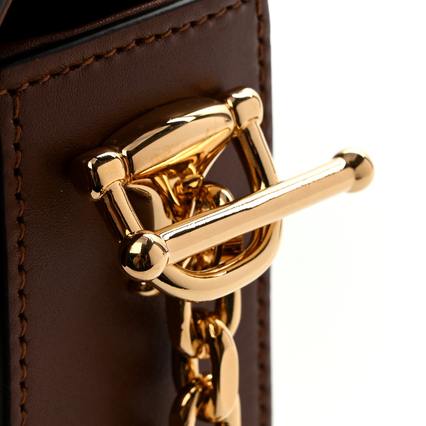 New Canvas Charisma Calfskin Crystal GG Monogram Mini Horsebit 1955 Shoulder Bag Camel Ebony