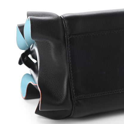 Fendi Nappa Waves Bi-Color Mini Peekaboo Iconic Satchel Black Turchese 8 of 10