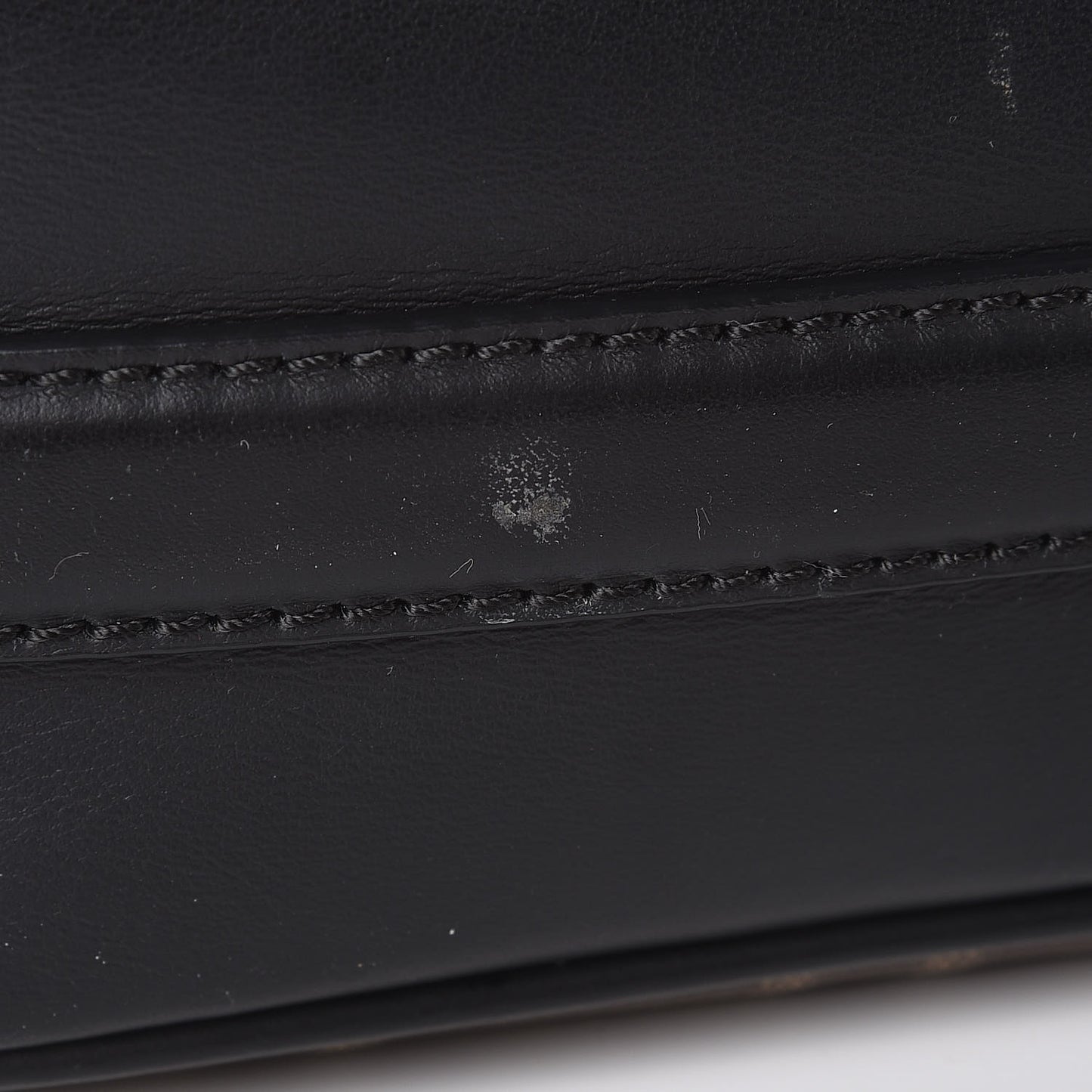 Glazed Fabric Vitello Century F is Fendi FF 1974 Stamp Patch Camera Case Mogano Panna Black