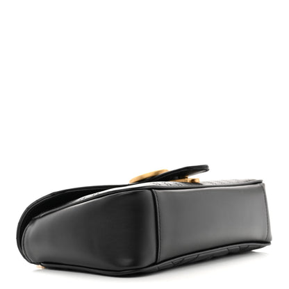 Gucci Calfskin Matelasse Small GG Marmont Shoulder Bag Black 4 of 10