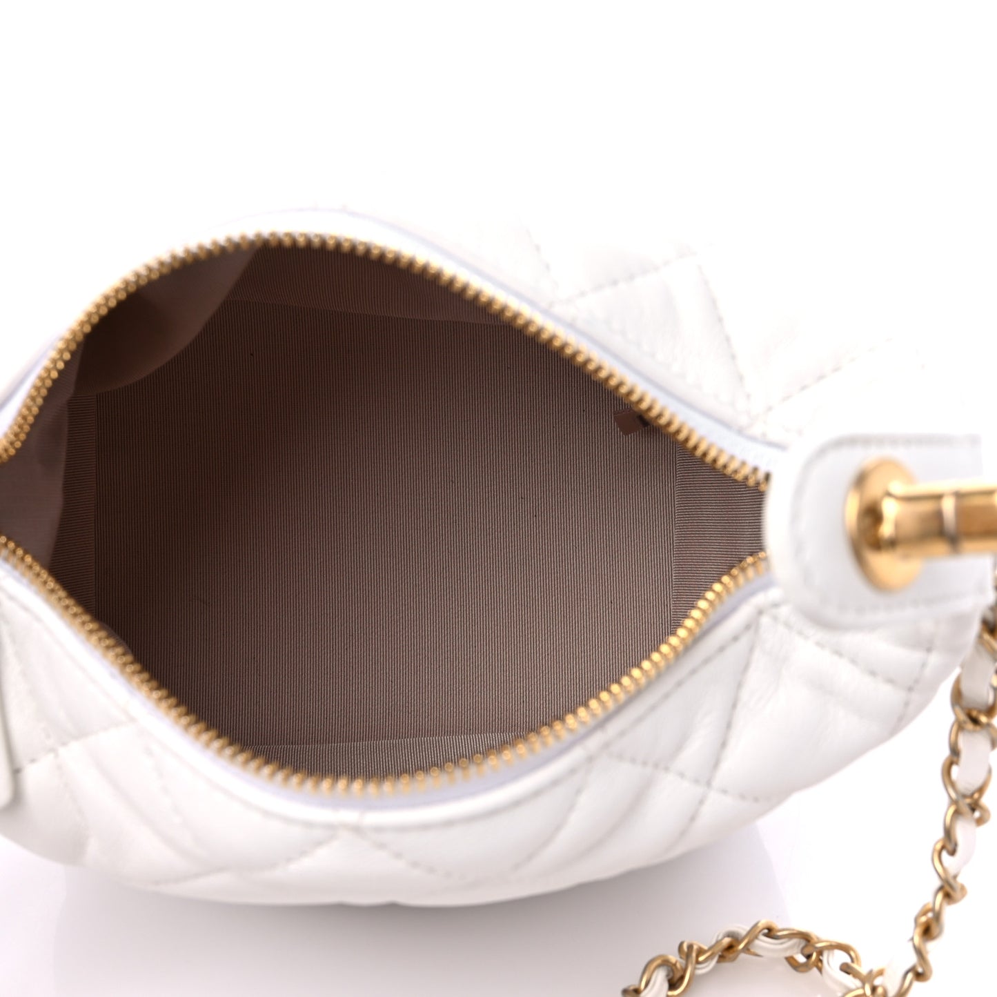 Lambskin Quilted Small Perfect Meeting Hobo White