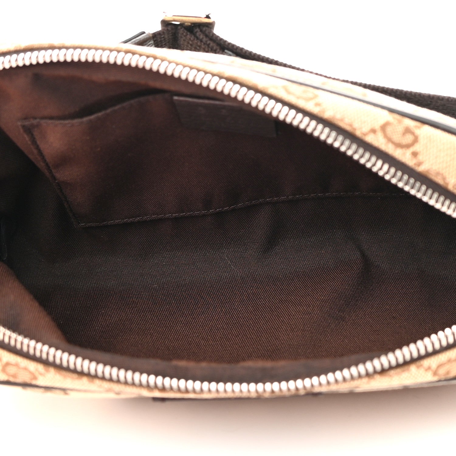 Gucci Monogram Dollar Calfskin Belt Bag Beige Ebony Testa di Moro Marrone Scuro 5 of 15