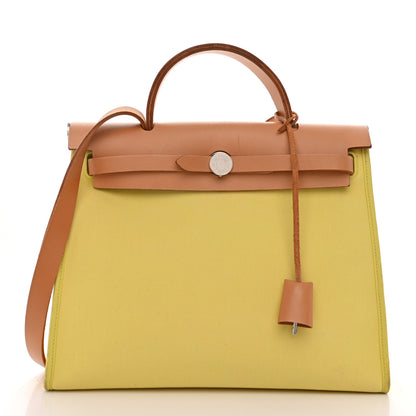 Hermes Toile Vache Hunter Herbag Zip 31 PM Soufre 3 of 12