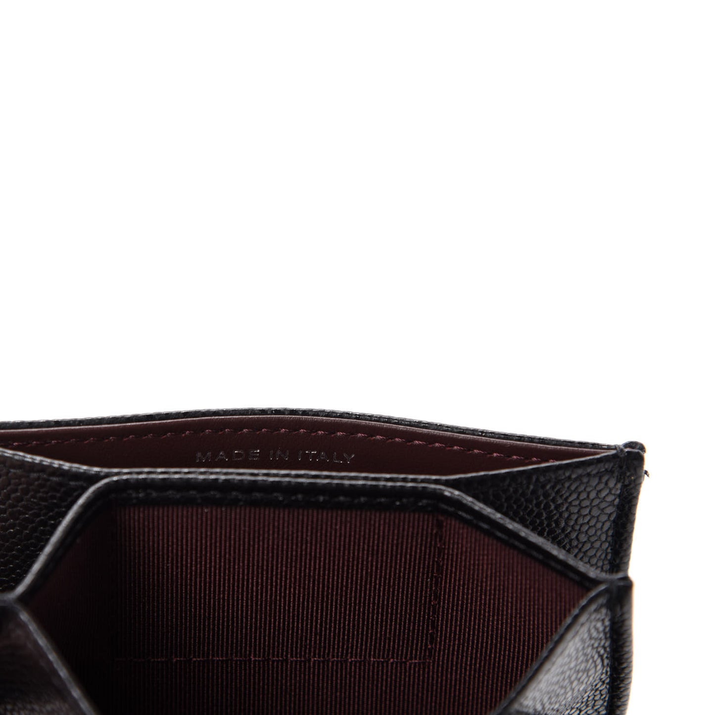 Caviar Quilted Flap Card Holder On Chain Black