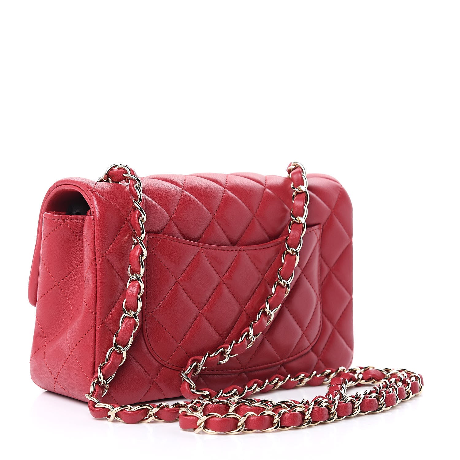 Chanel Lambskin Quilted Mini Rectangular Flap Red 3 of 11