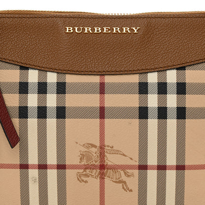 Burberry Haymarket Check Peyton Crossbody Clutch Bag Toffee 9 of 17