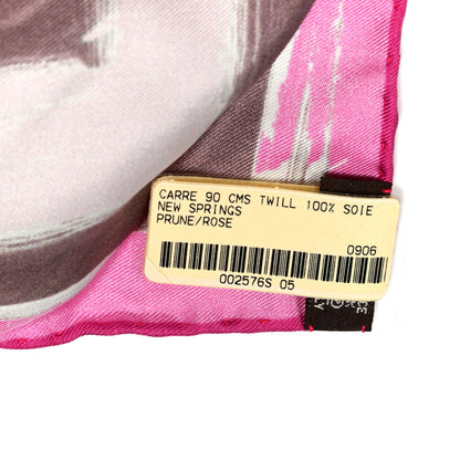 Hermes Silk New Springs Scarf 90 Prune Rose 3 of 4