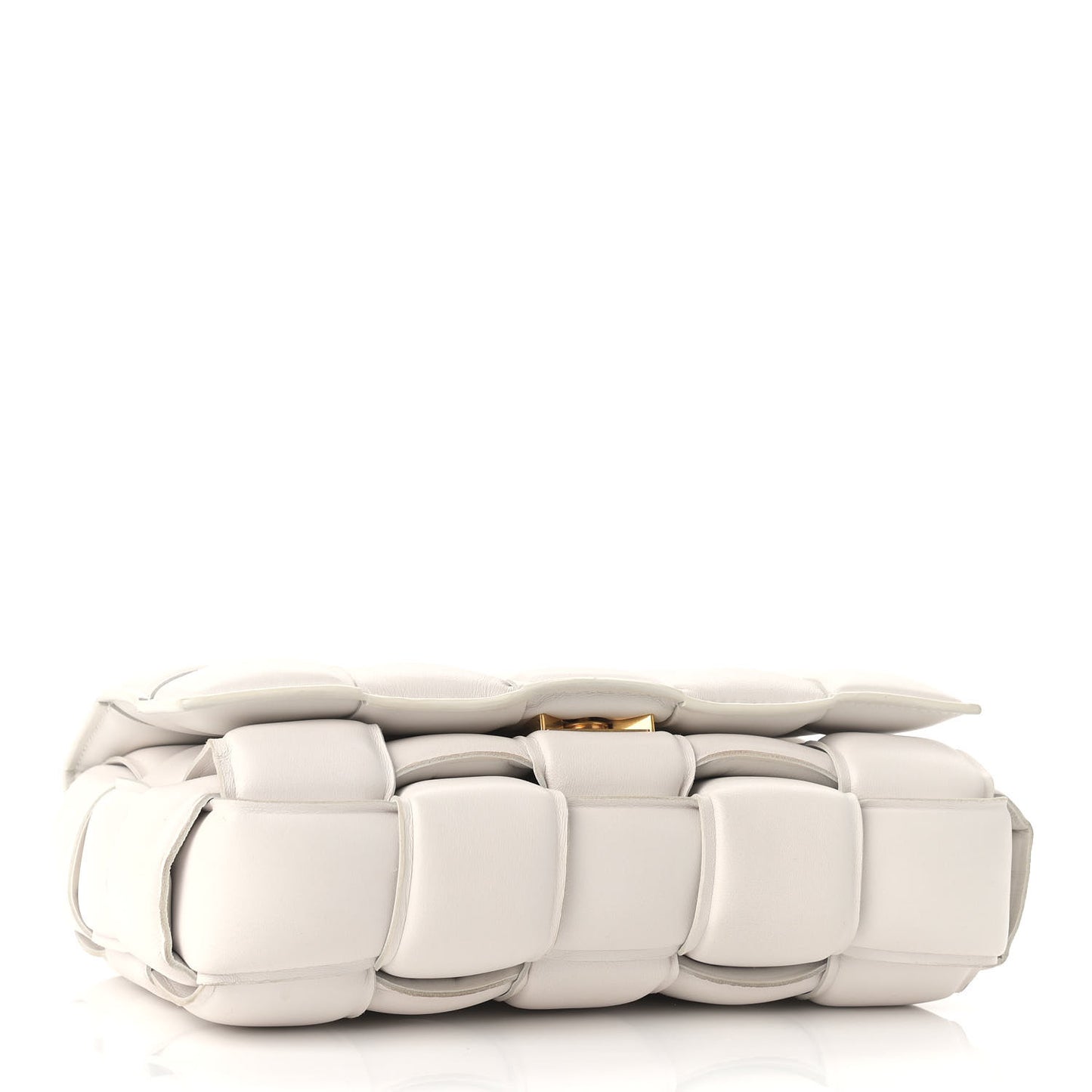 Nappa Maxi Intreccio Padded Cassette Crossbody Bag Chalk