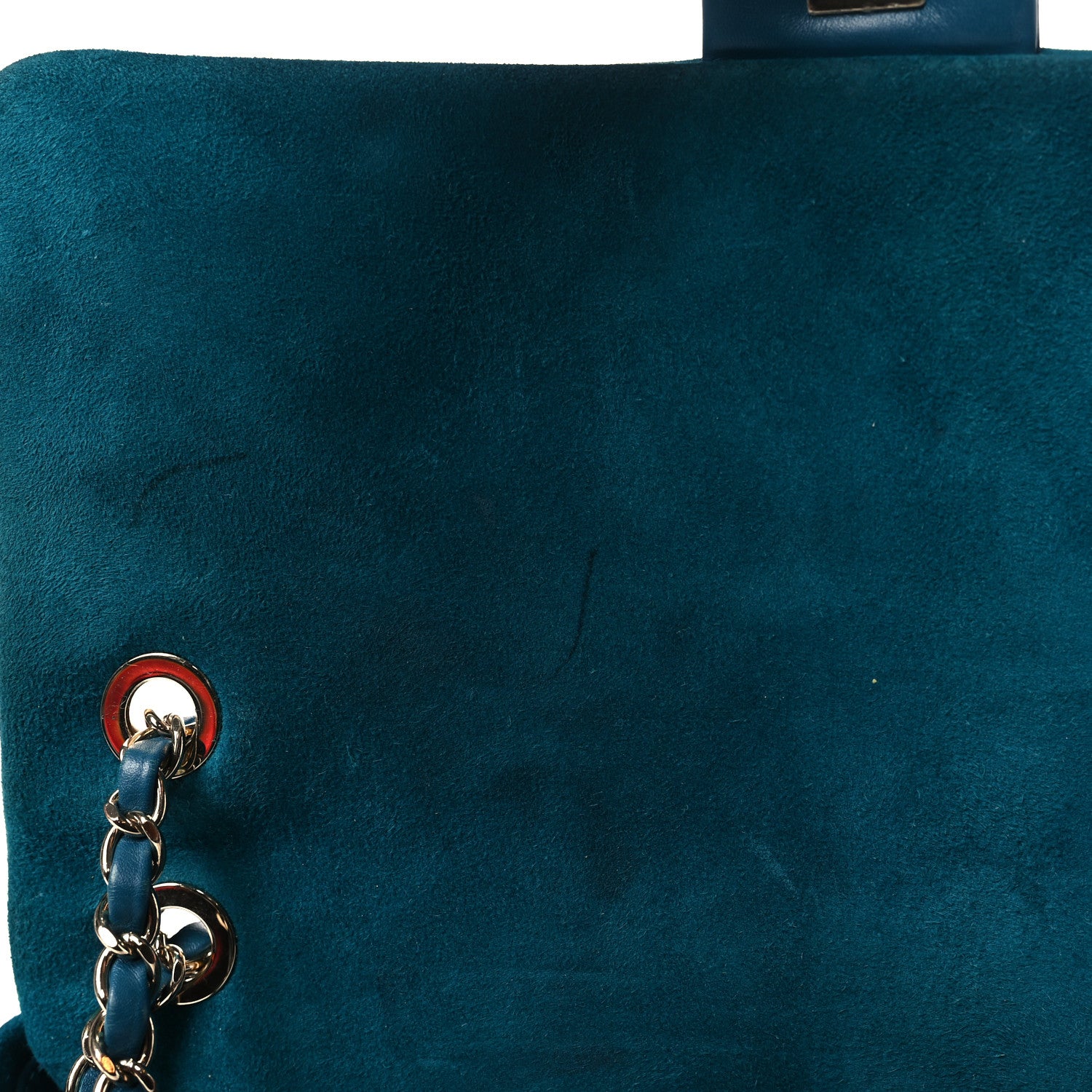 Chanel Suede Goatskin Diamond Fringe Flap Bag Blue 10 of 10
