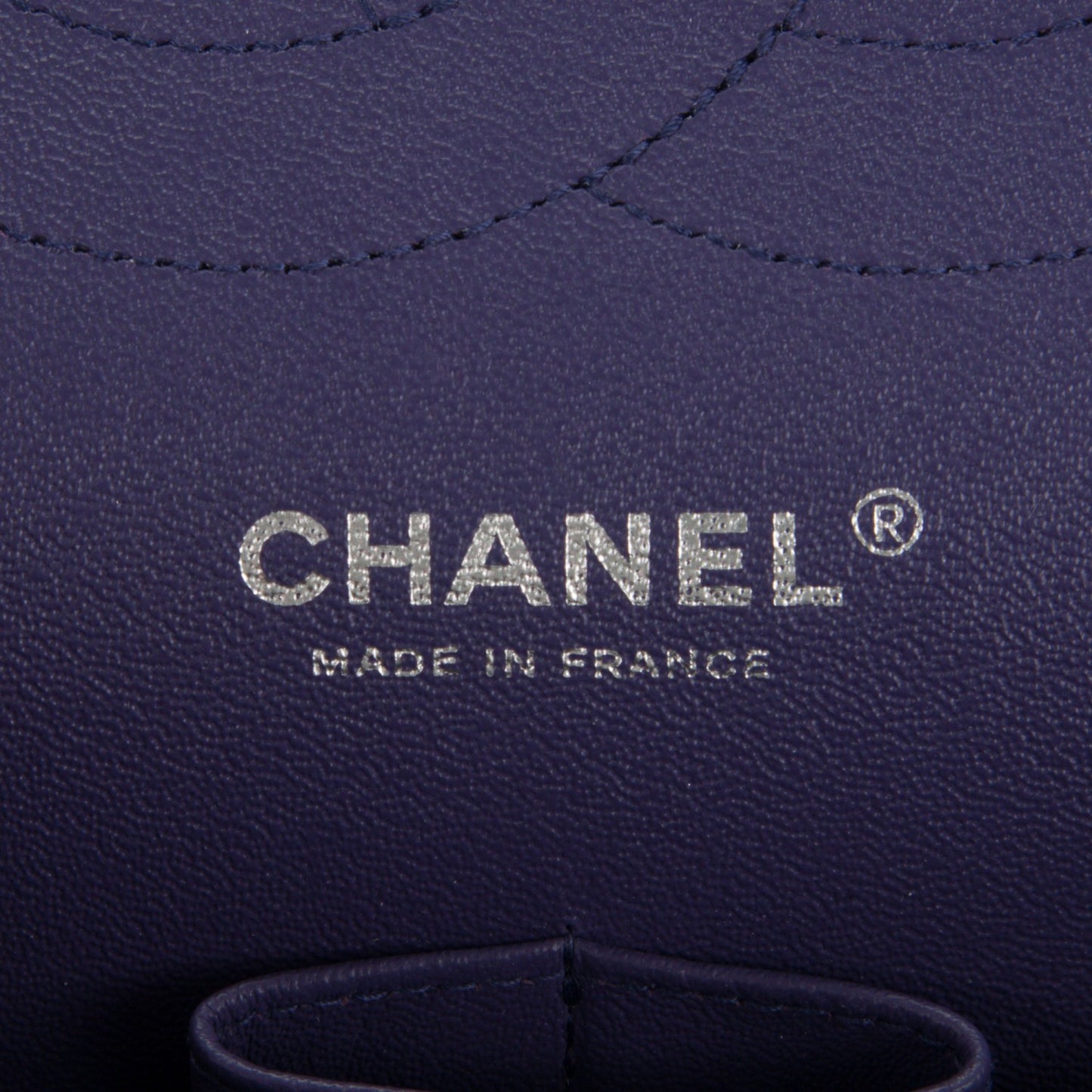 Lambskin Quilted Jumbo Double Flap Purple