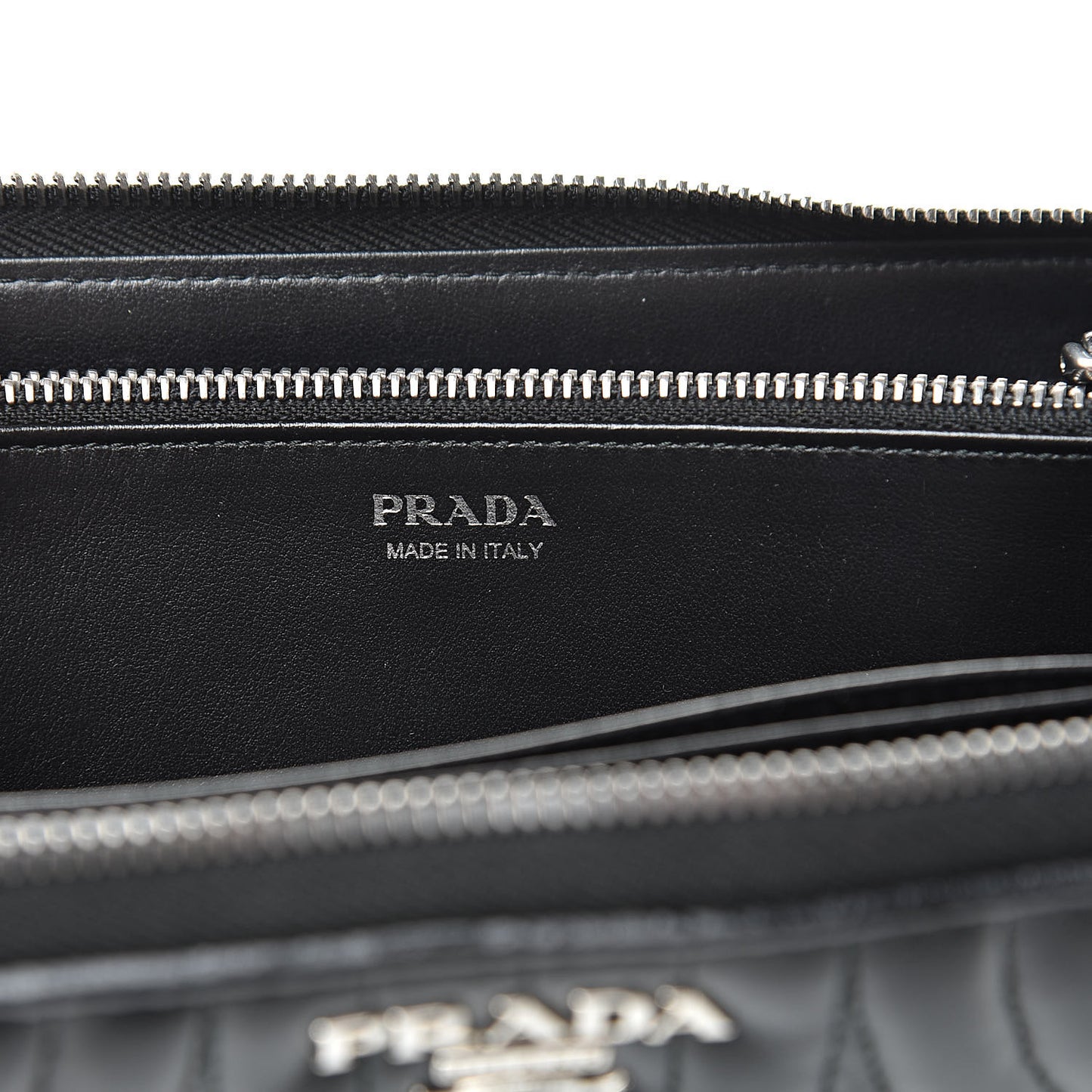 Soft Calfskin Diagramme Zip Around Wallet Black