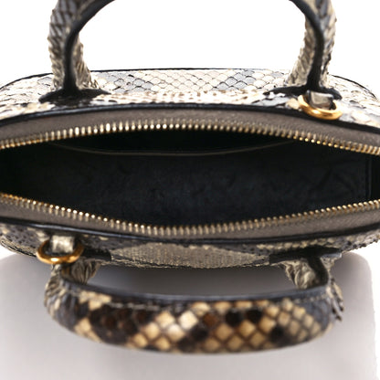 Balenciaga Python Logo XXS Ville Top Handle Bag Black Beige 4 of 9