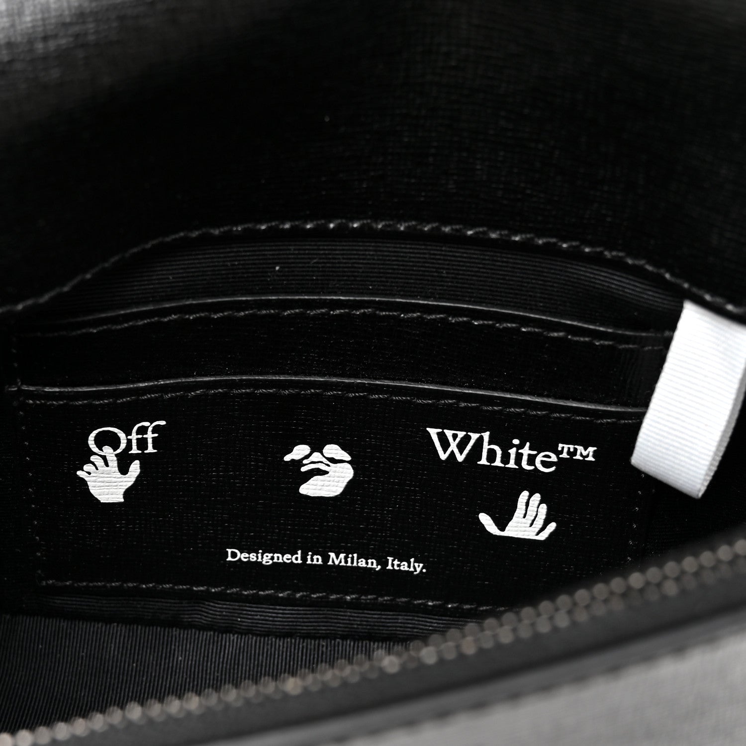 Off-White Saffiano Striped Mini Diag Binder Clip Bag Black White Yellow 6 of 11