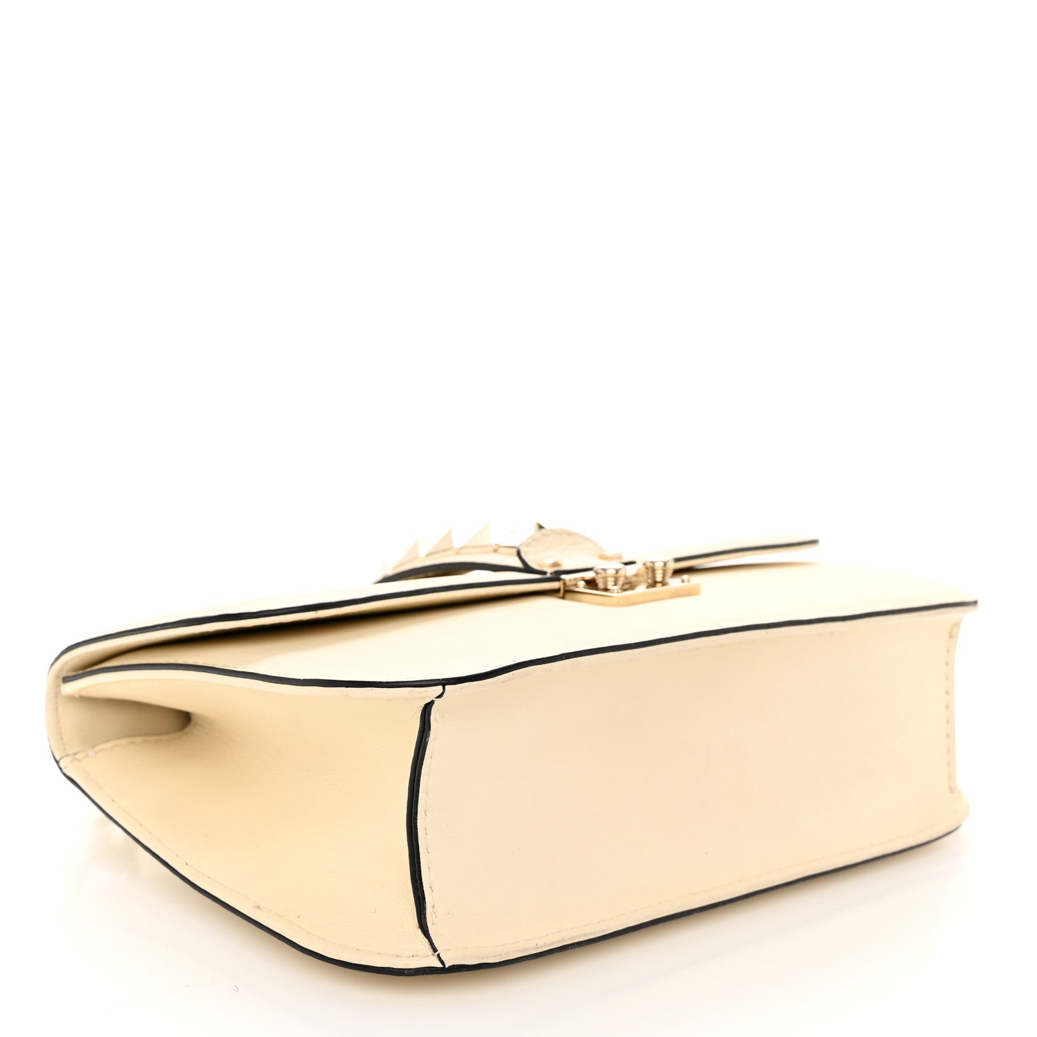 Valentino Garavani Vitello Medium Glam Lock Rockstud Flap Light Ivory 4 of 11