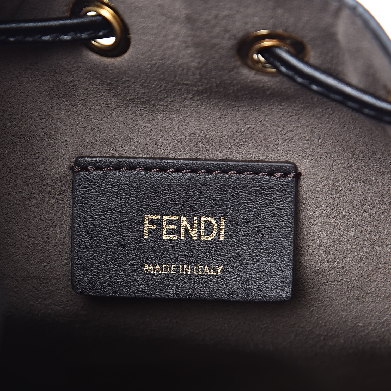 Fendi Vitello Liberty F is Fendi Bi-Color FF 1974 Embossed Mini Mon Tresor Bucket Bag Maya Black 6 of 9