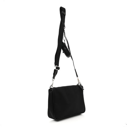 Prada Re-Nylon Saffiano Pocket Zippered Shoulder Bag Black 2 of 8