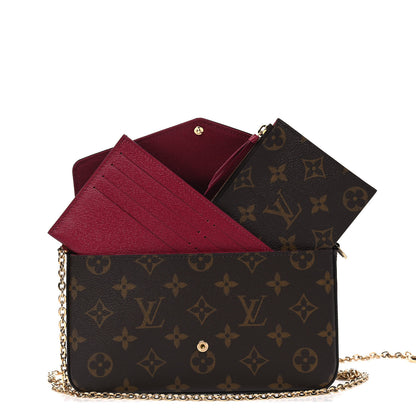 Louis Vuitton Monogram Pochette Felicie Chain Wallet Fuchsia 5 of 5