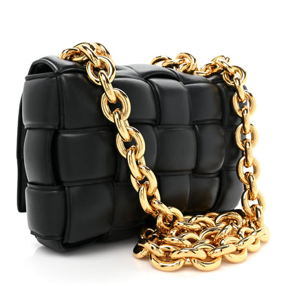 Bottega Veneta Lambskin Maxi Intreccio Padded Chain Cassette Crossbody Bag Black 3 of 8