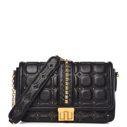 MCM Lambskin Quilted Embellished Flap Black 1 of 11