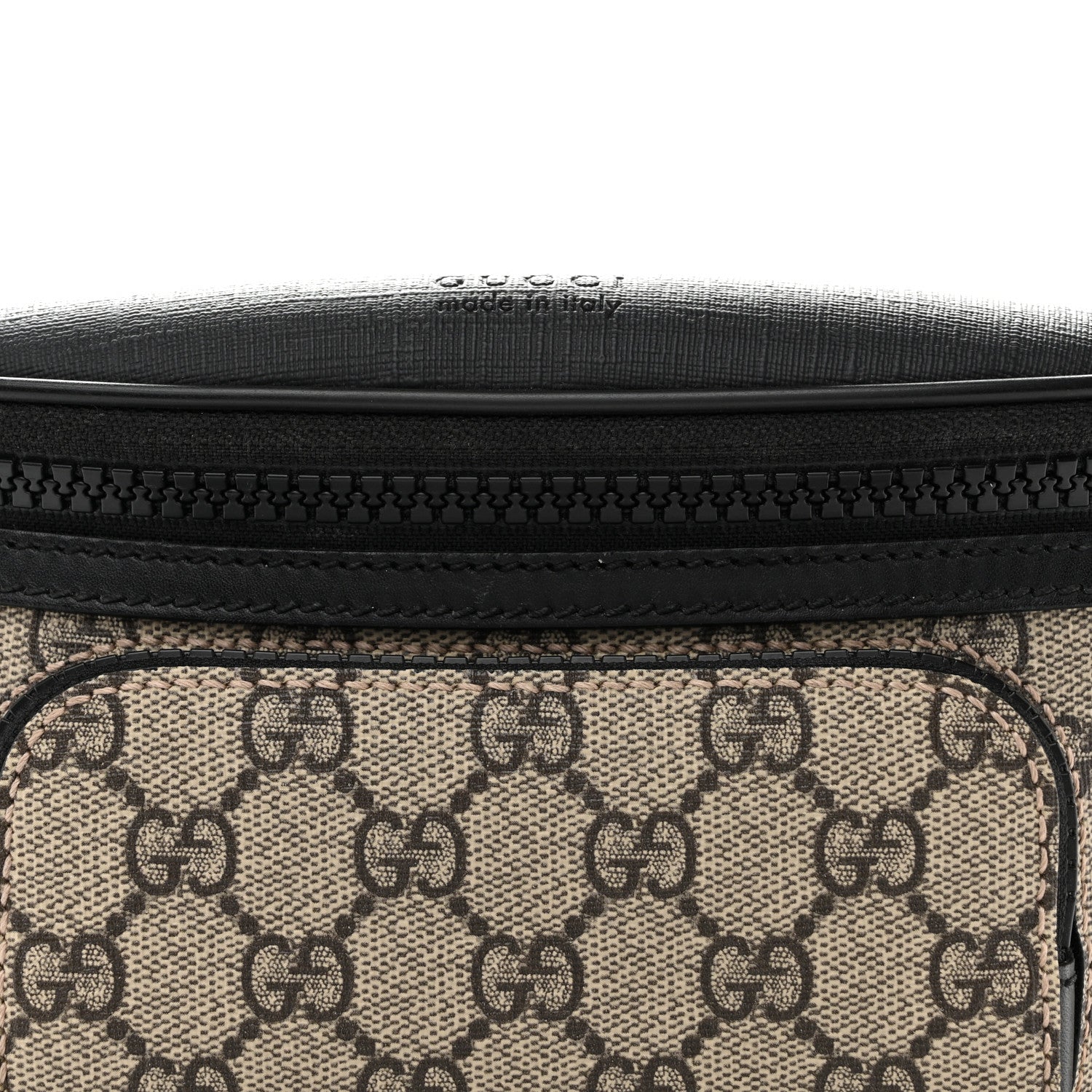 Gucci GG Supreme Monogram Belt Bag Black 8 of 10