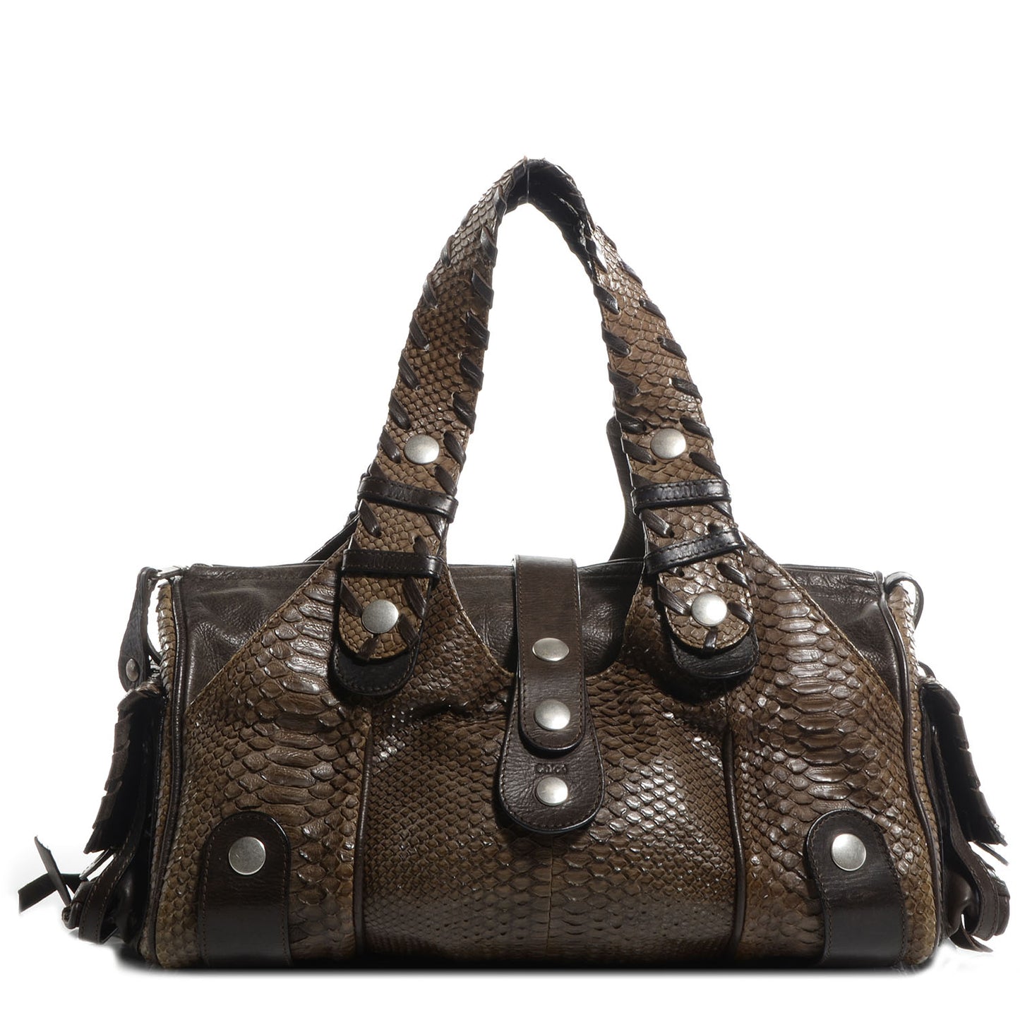 Python Silverado Shoulder Bag Dark Brown