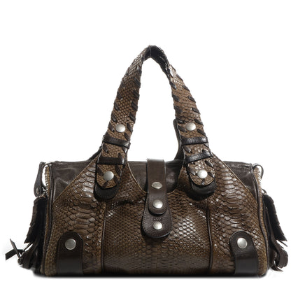 Chloe Python Silverado Shoulder Bag Dark Brown 1 of 11