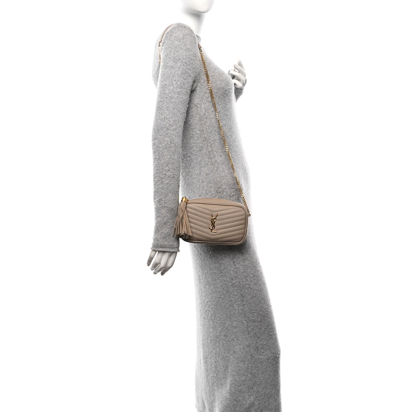 Grain De Poudre Matelasse Monogram Mini Lou Camera Bag Dark Beige