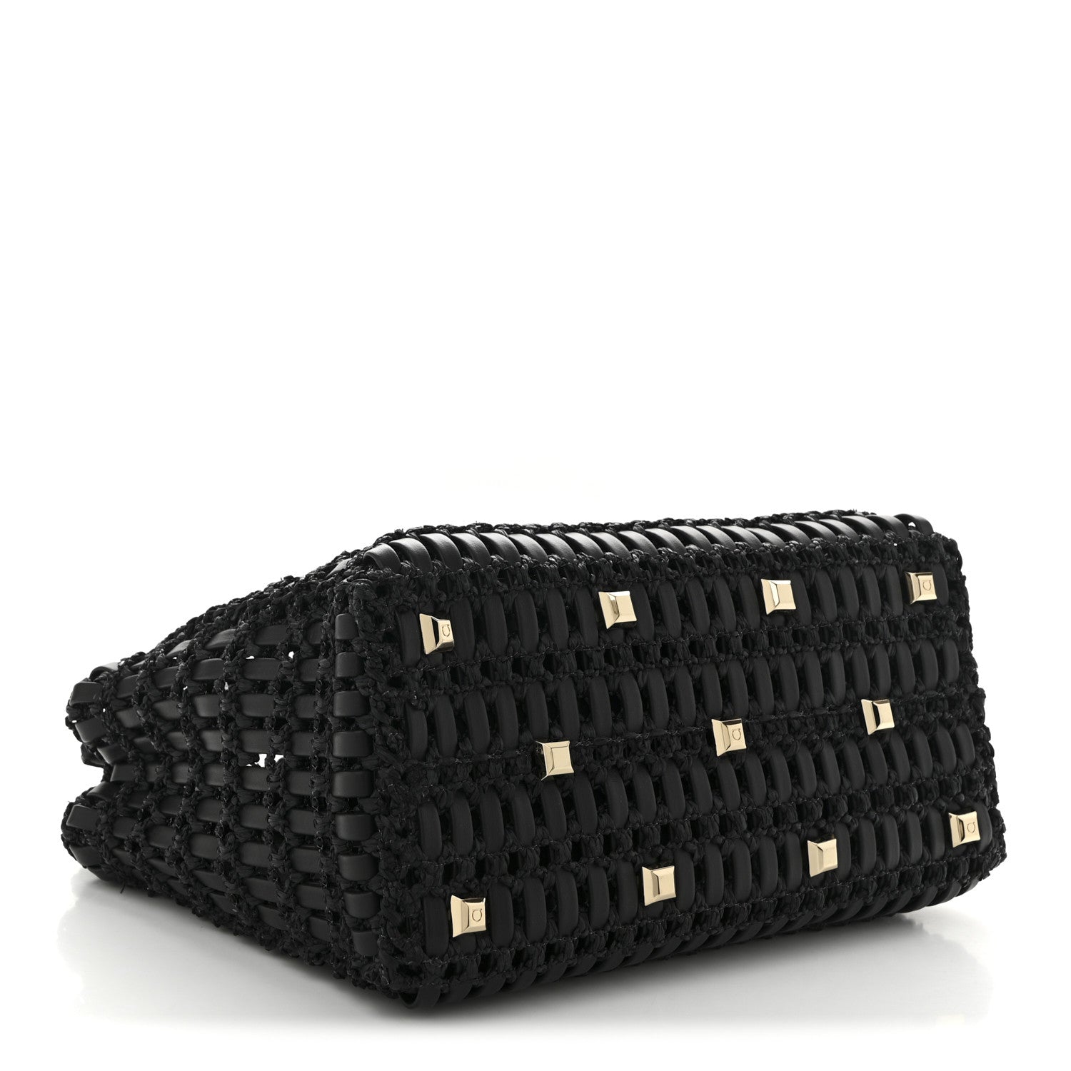 Salvatore Ferragamo ブラック パーティーバッグ Salvatore Ferragamo Black Pebbled Leather Briana Small Tote Bag